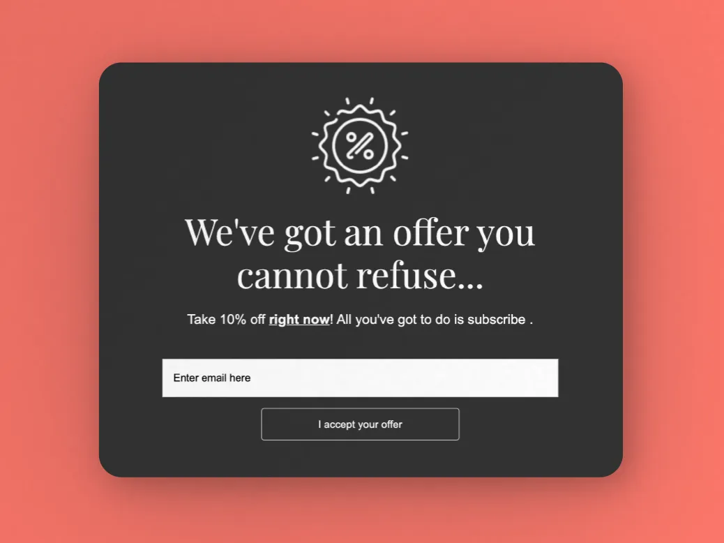 Coupon popup template