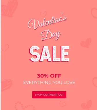 Valentine's Sale email template preview