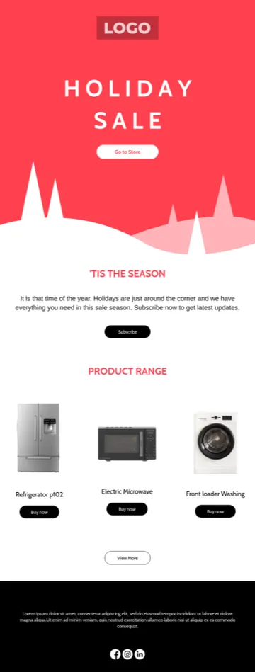 Happy holiday sale email template