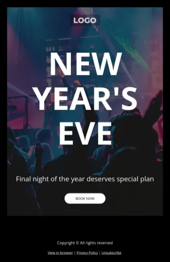 New year party email template preview