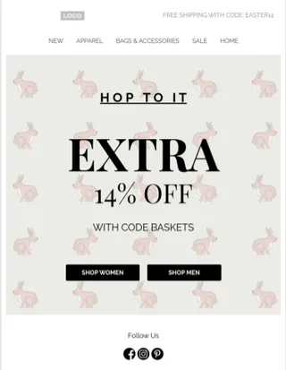 Easter Extra sale email template