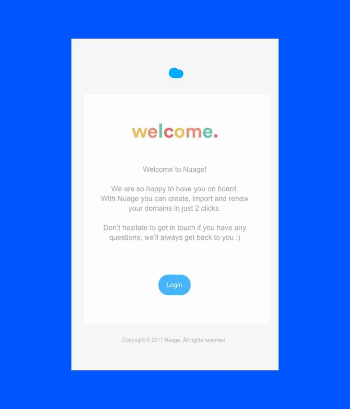 Nuage hello email
