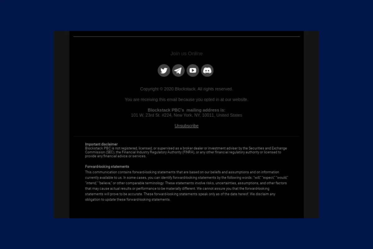 Security disclaimer example