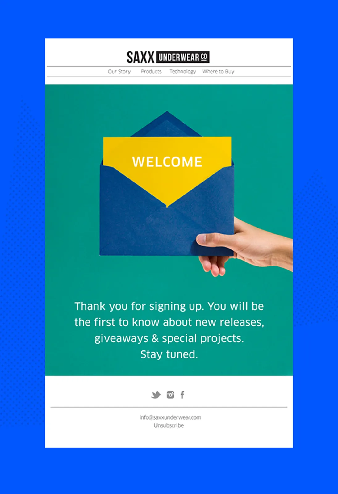 subscription thank you email