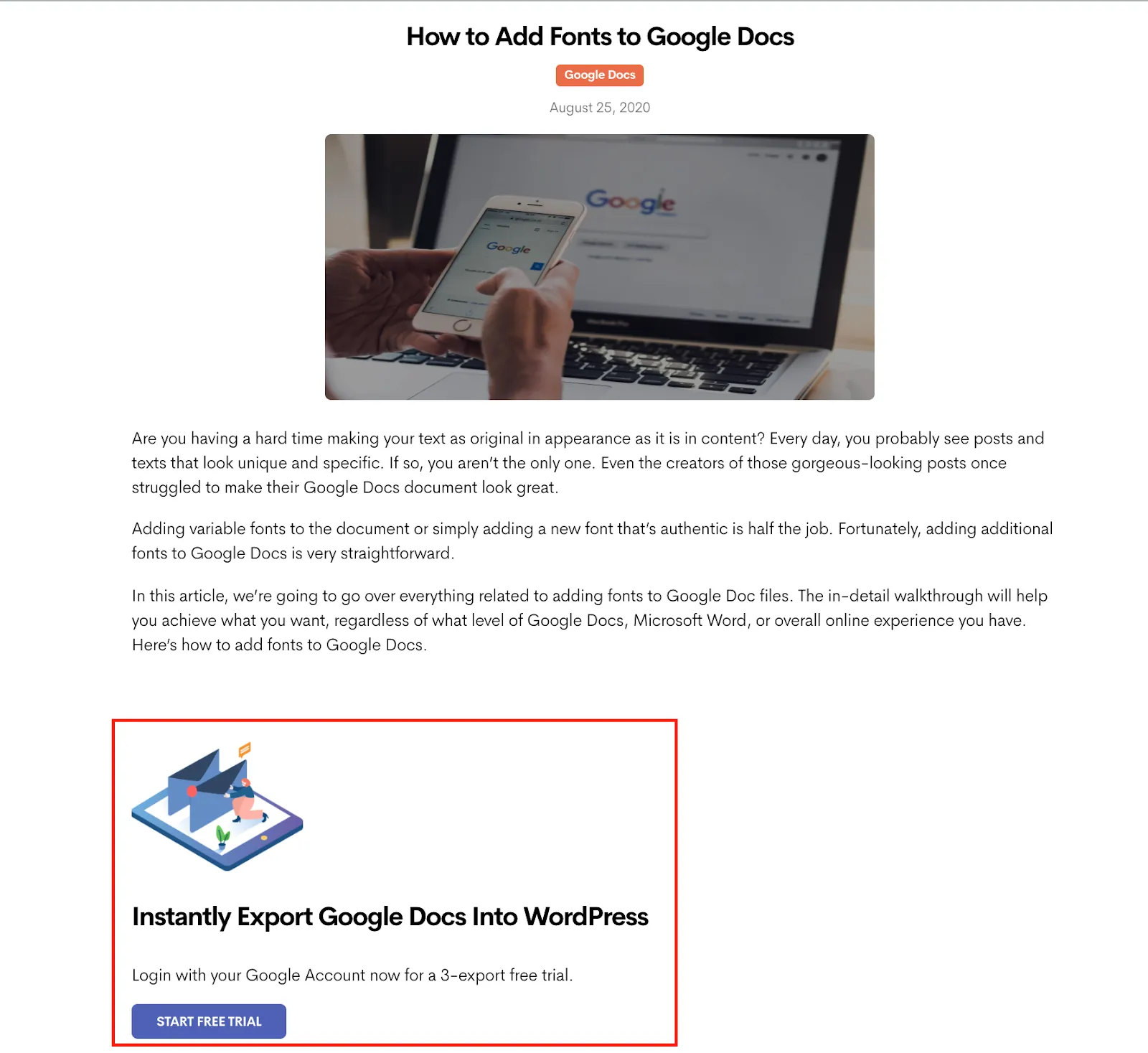 webpage screenshot