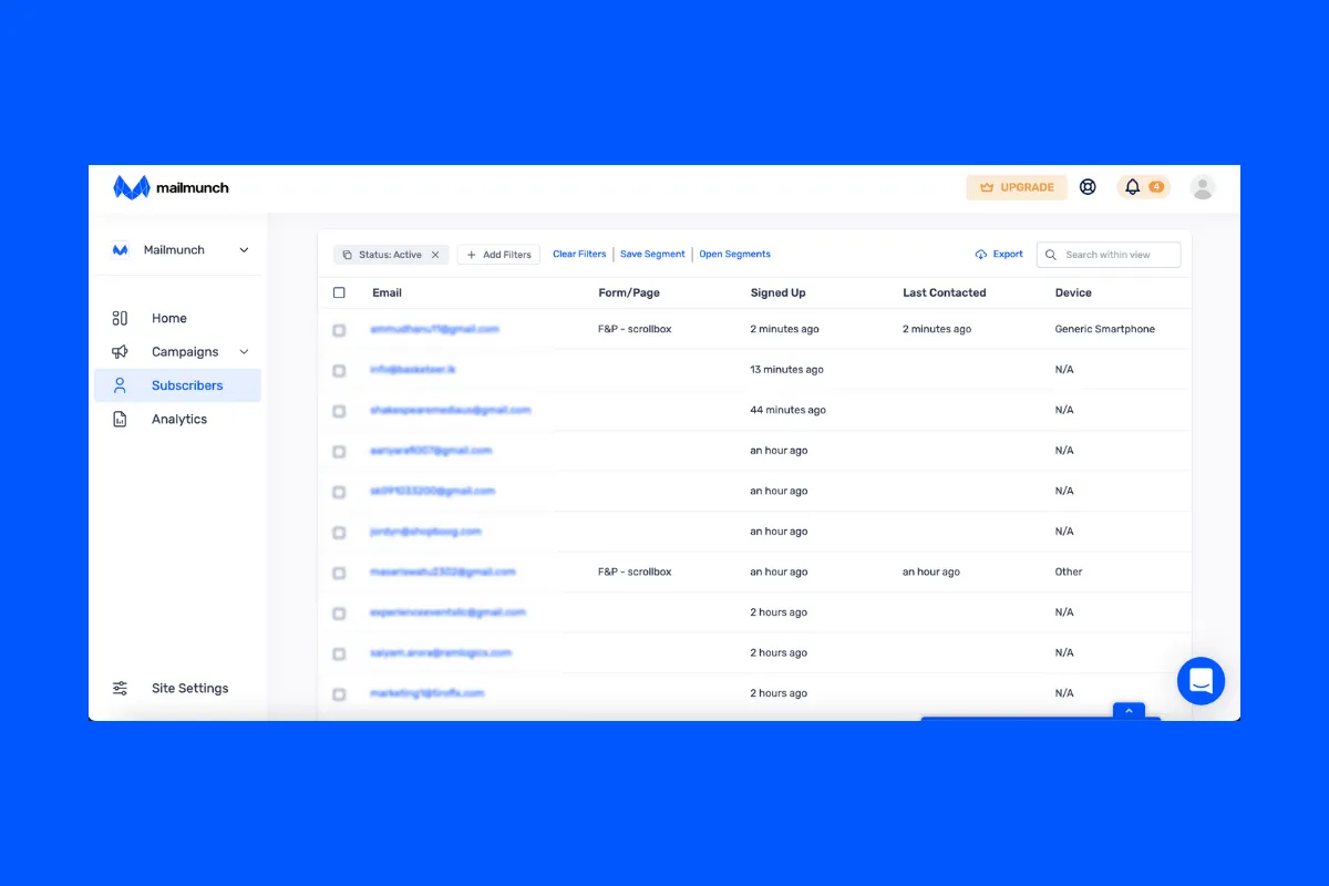 Mailmunch's email list