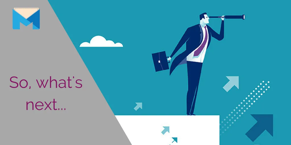 What's next for your b2b online marketing campaign header image with man looking out