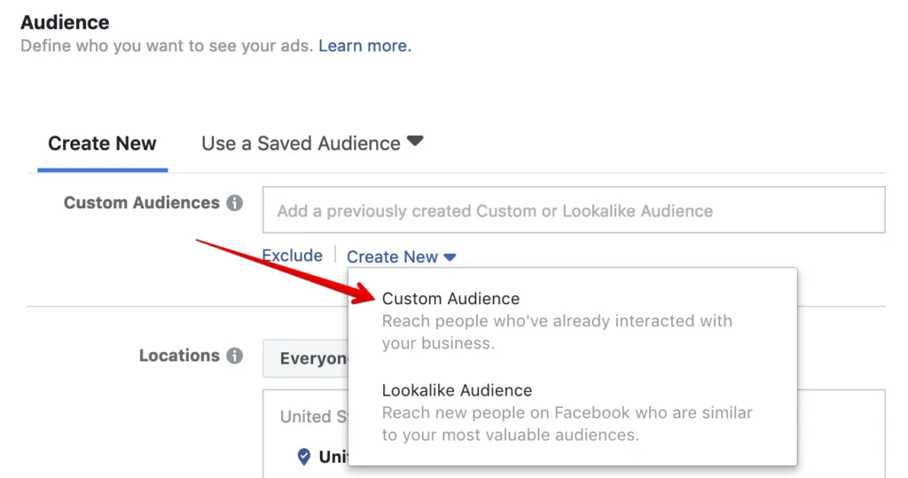 Target Audience Creation Options