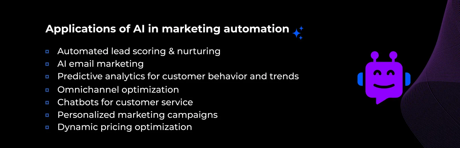 Infographic: Applications of AI in marketing automation