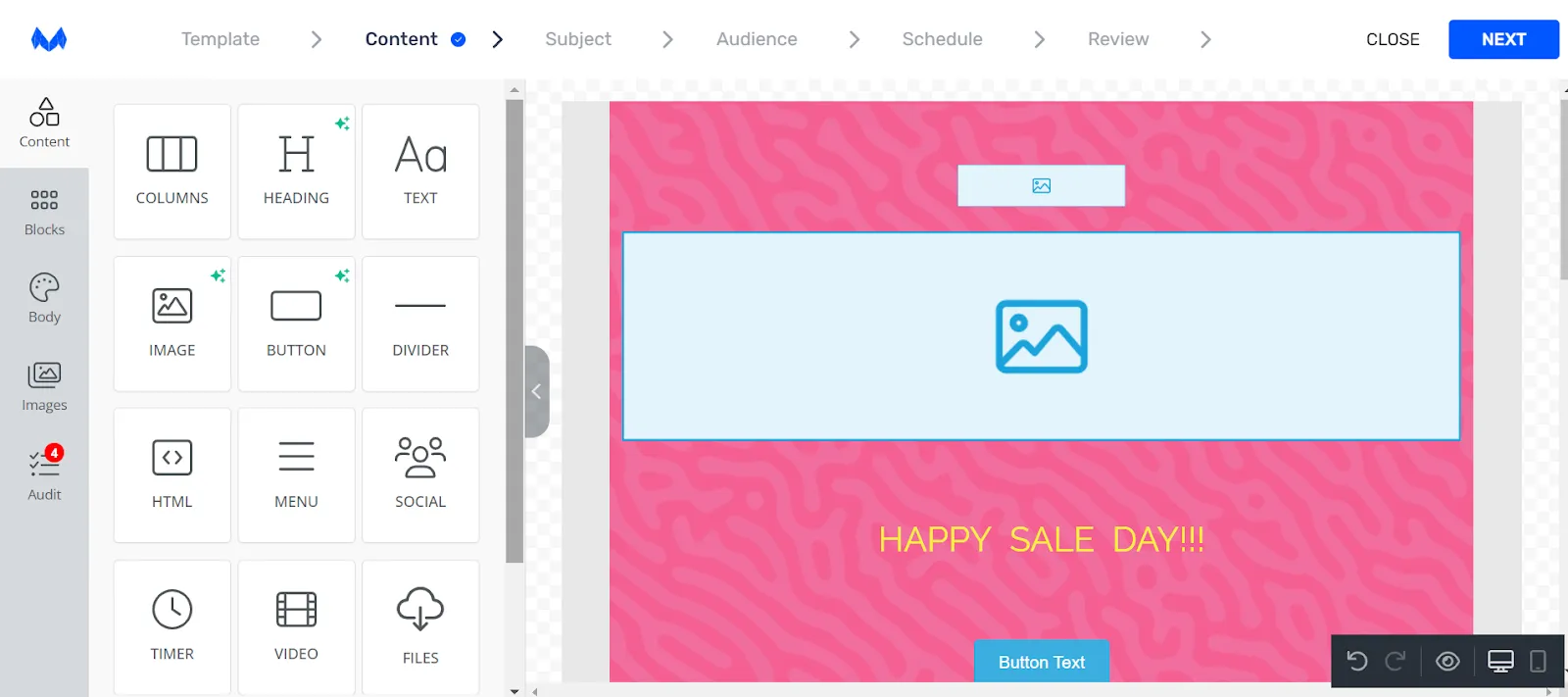 Mailmunch's email builder