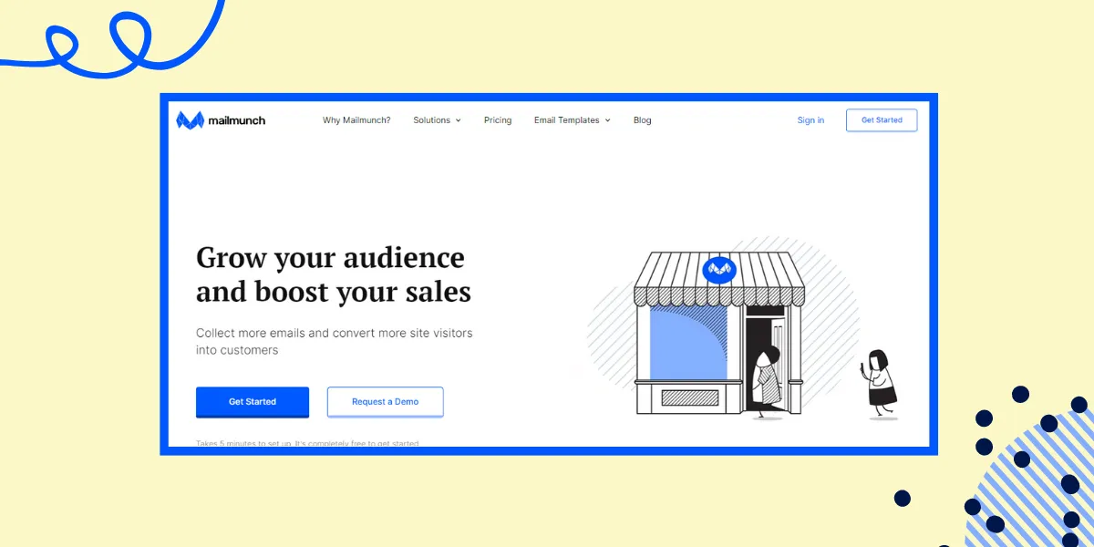 Wix's app integration: Mailmunch
