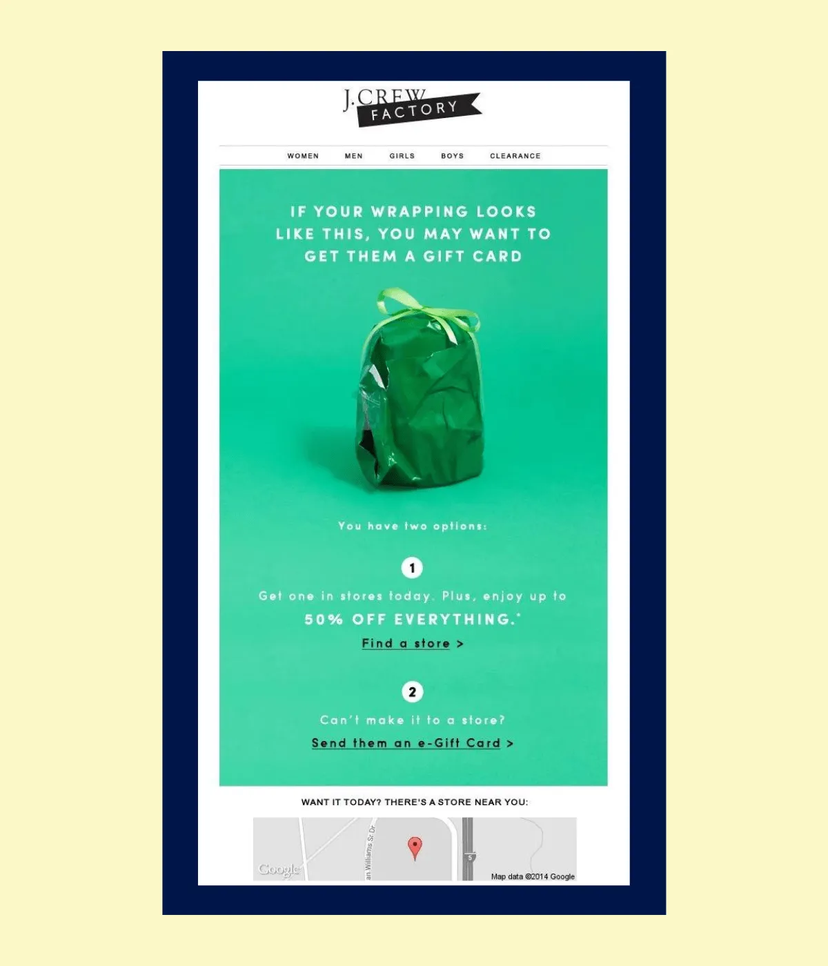 j crew email design