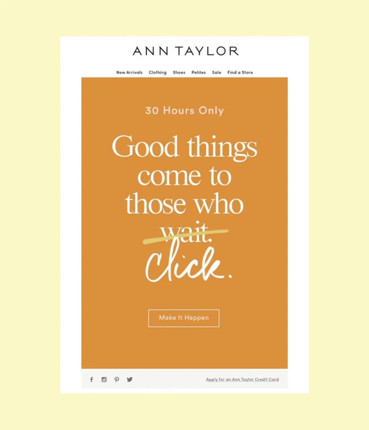 Ann Taylor campaign goal example