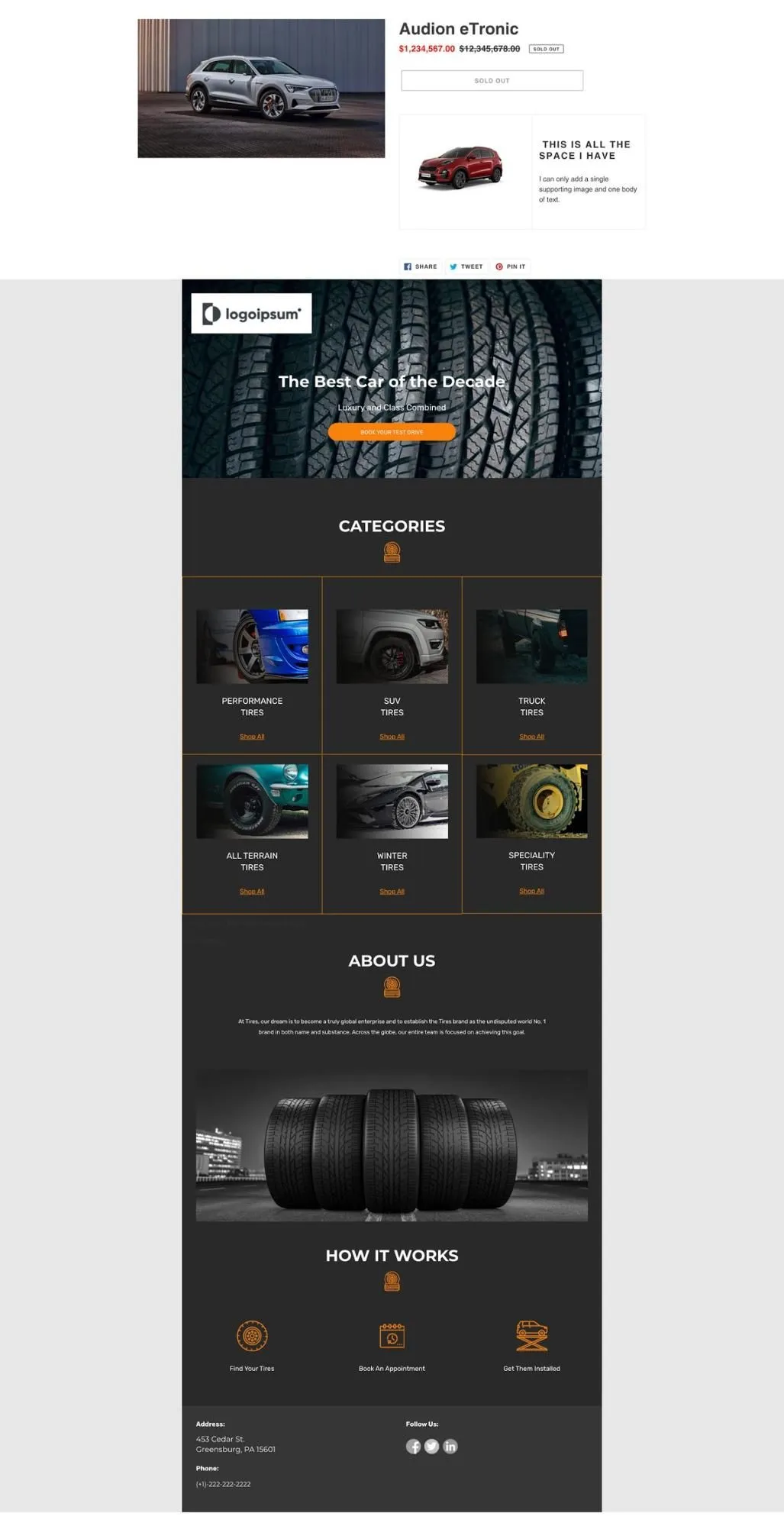 updated product page