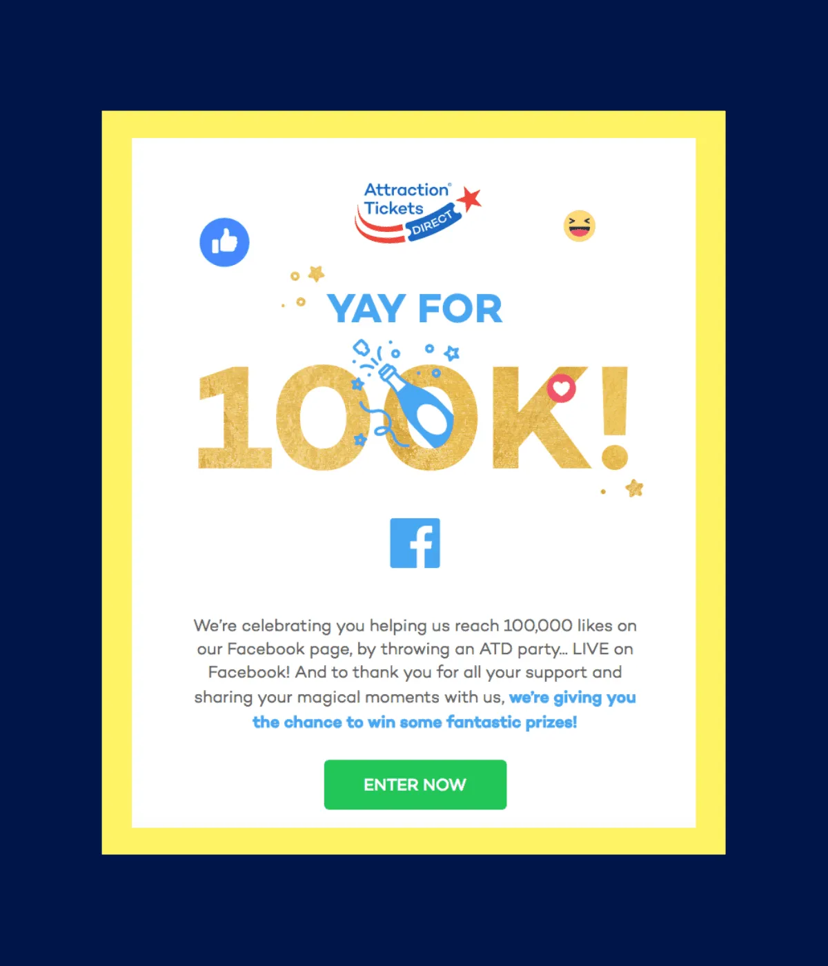 A giveaway offer by Facebook