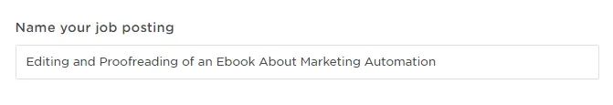 Name your job posting