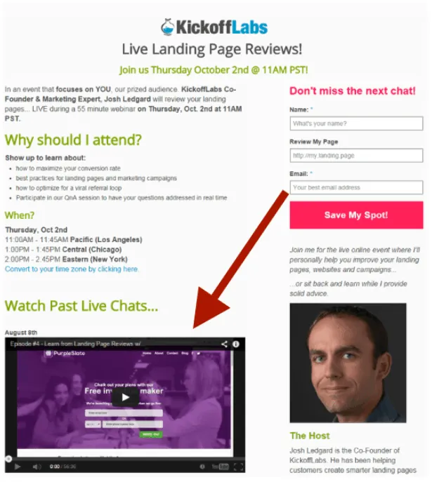 landing page by Kickoff