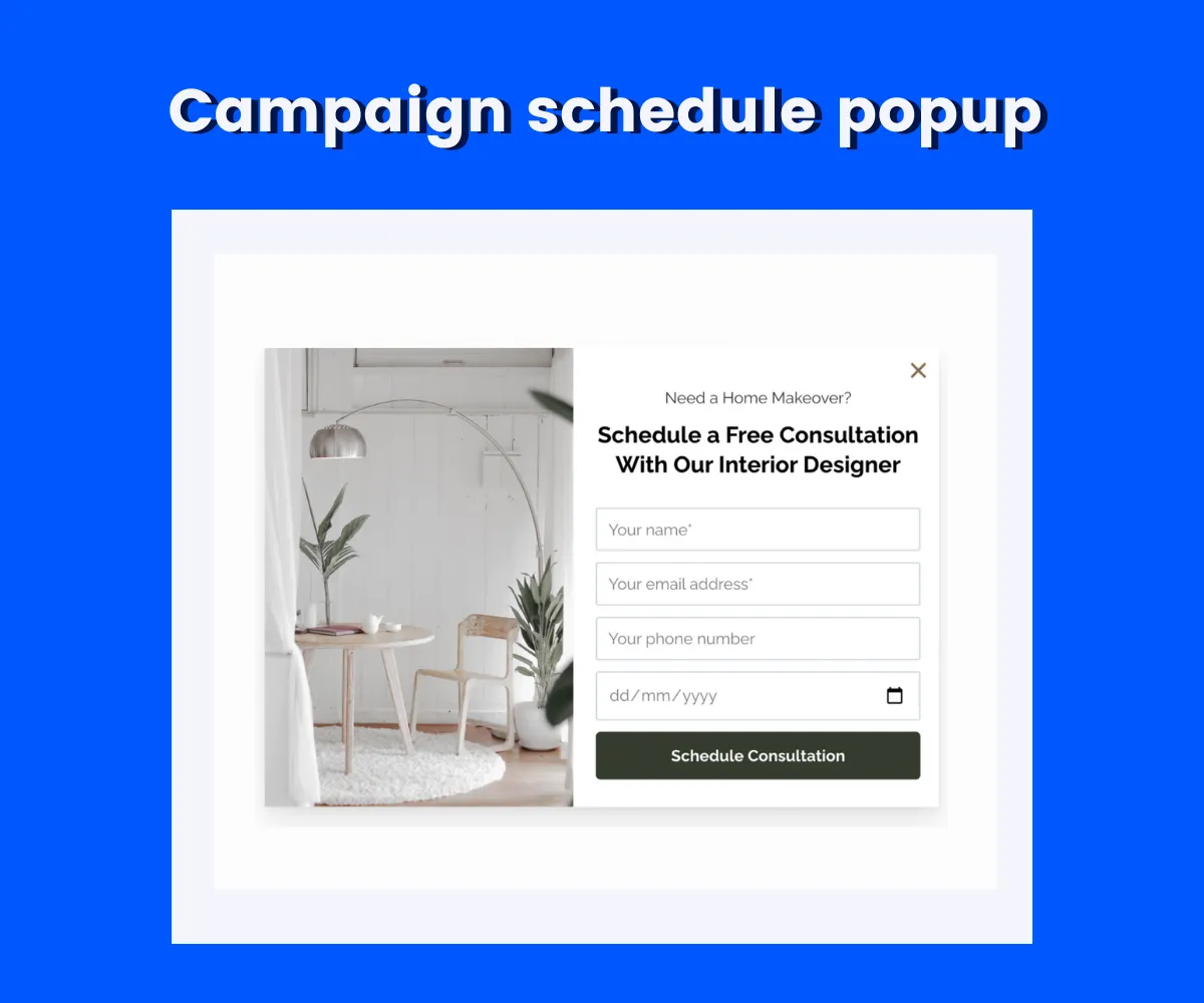 campaign scheduled popup