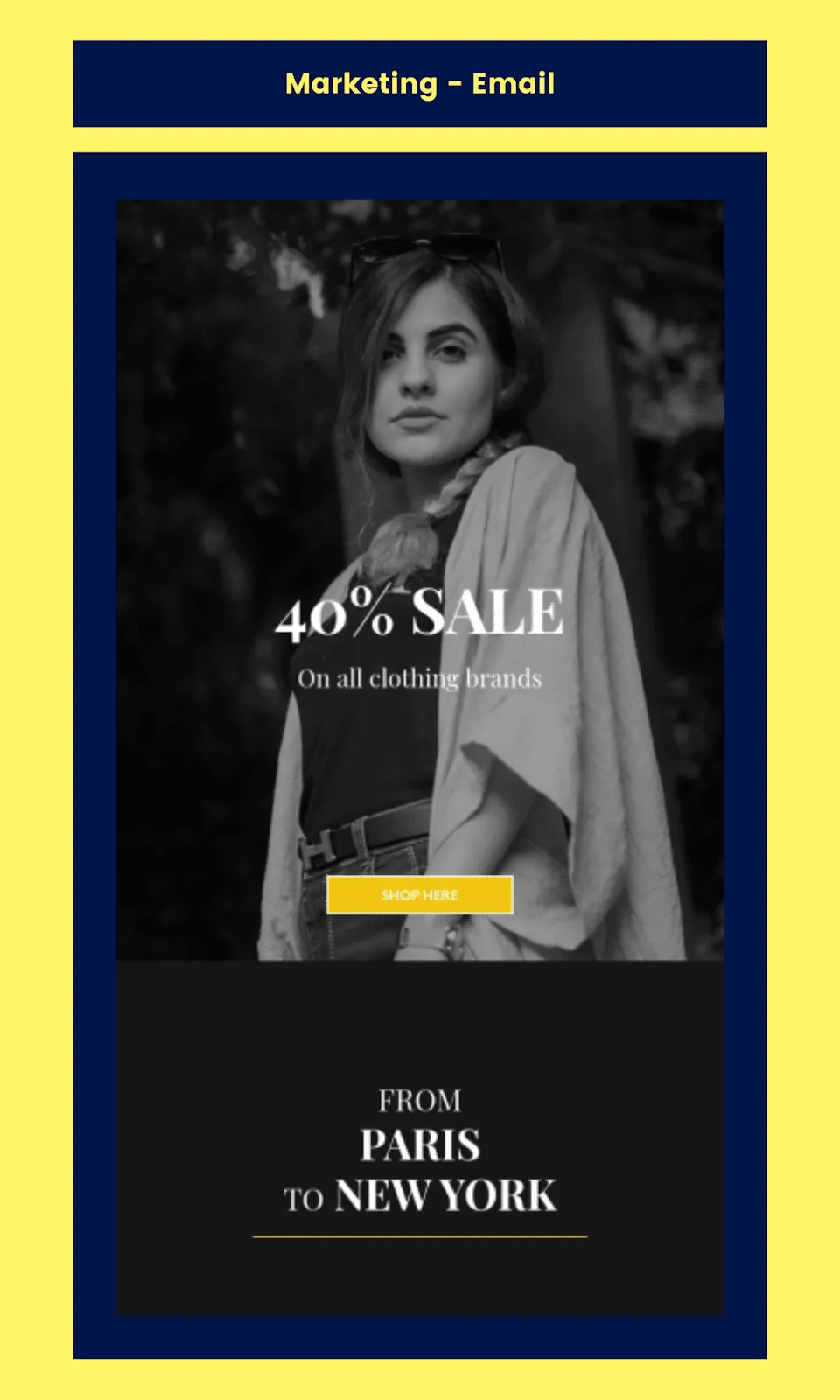 A minimal designed marketing email template by Mailmunch