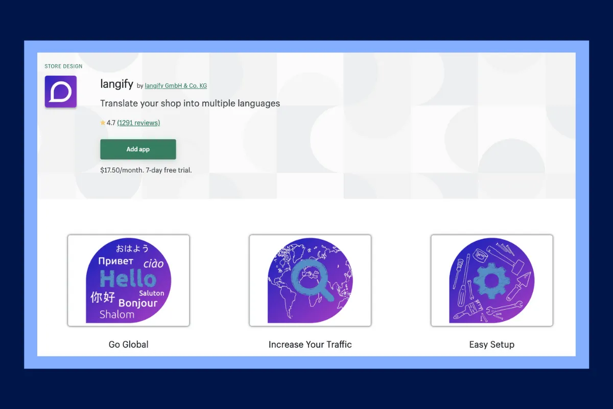 Langify shopify app