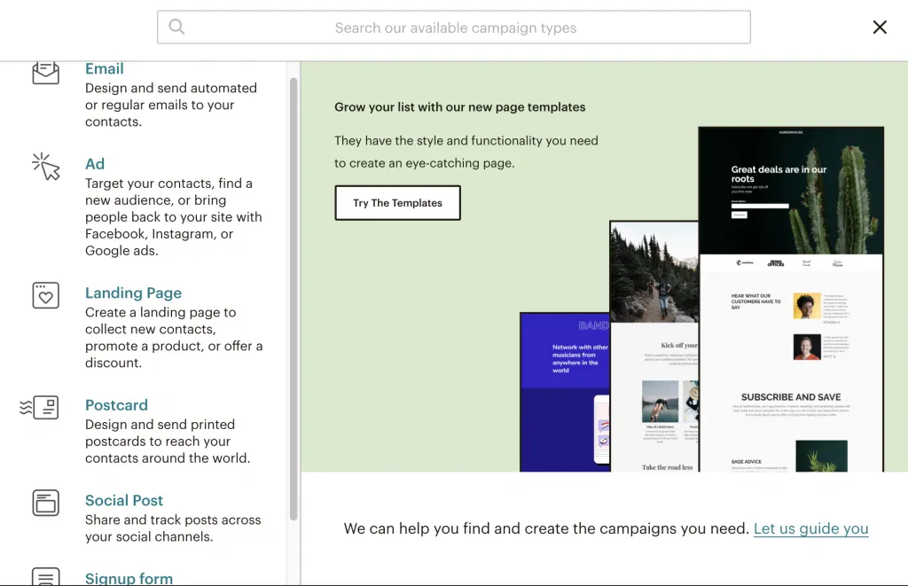 mailchimp features