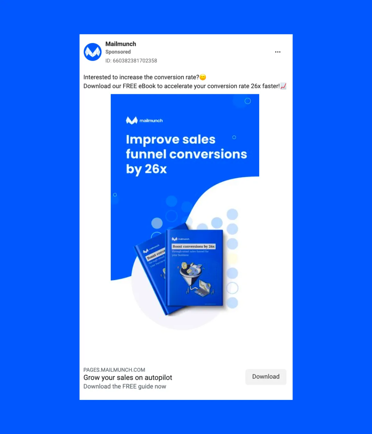 Mailmunch's Facebook Ad