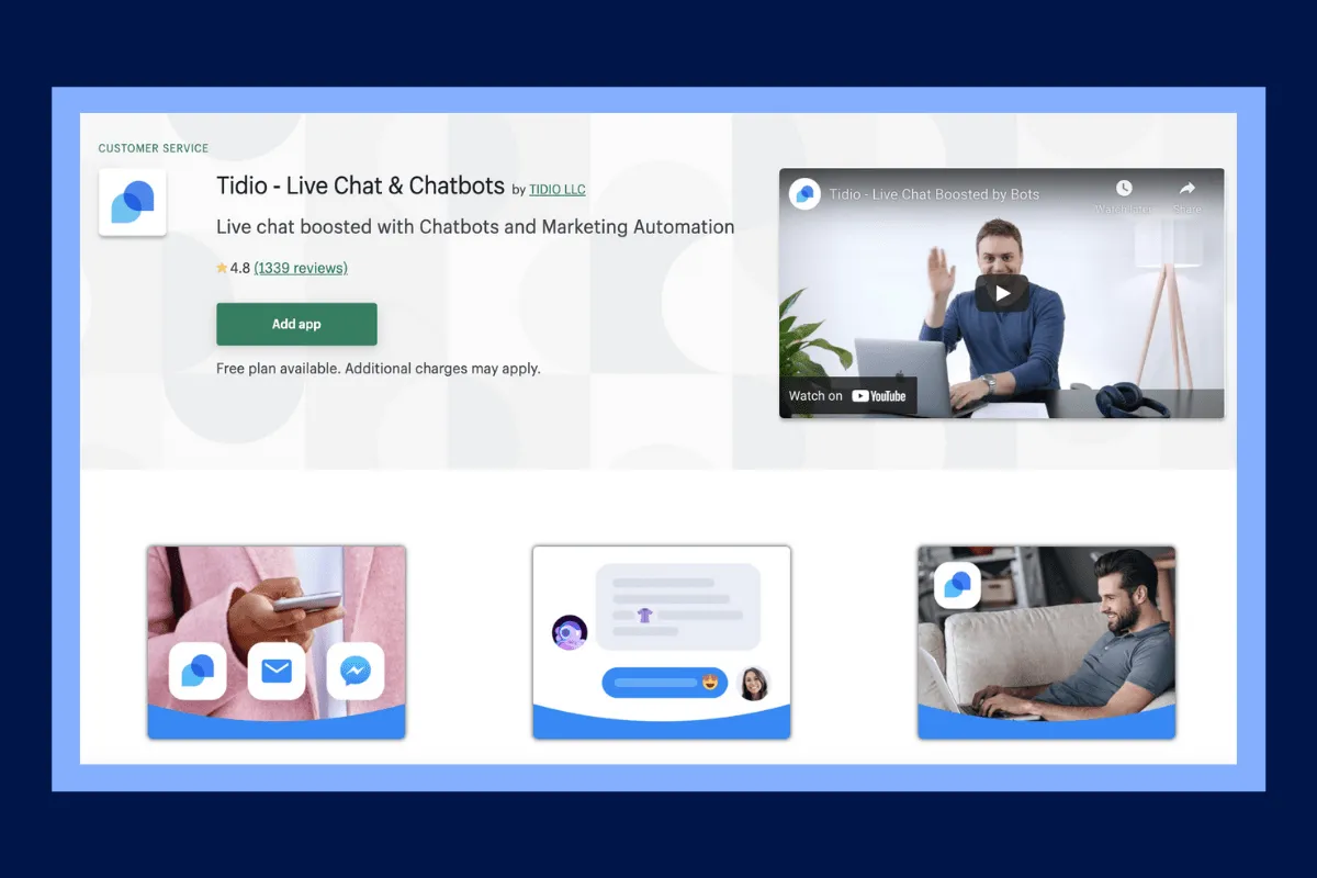 Tidio Live Chat Shopify App