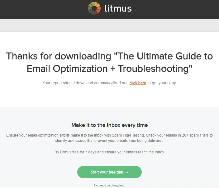 Litmus Thank You Page