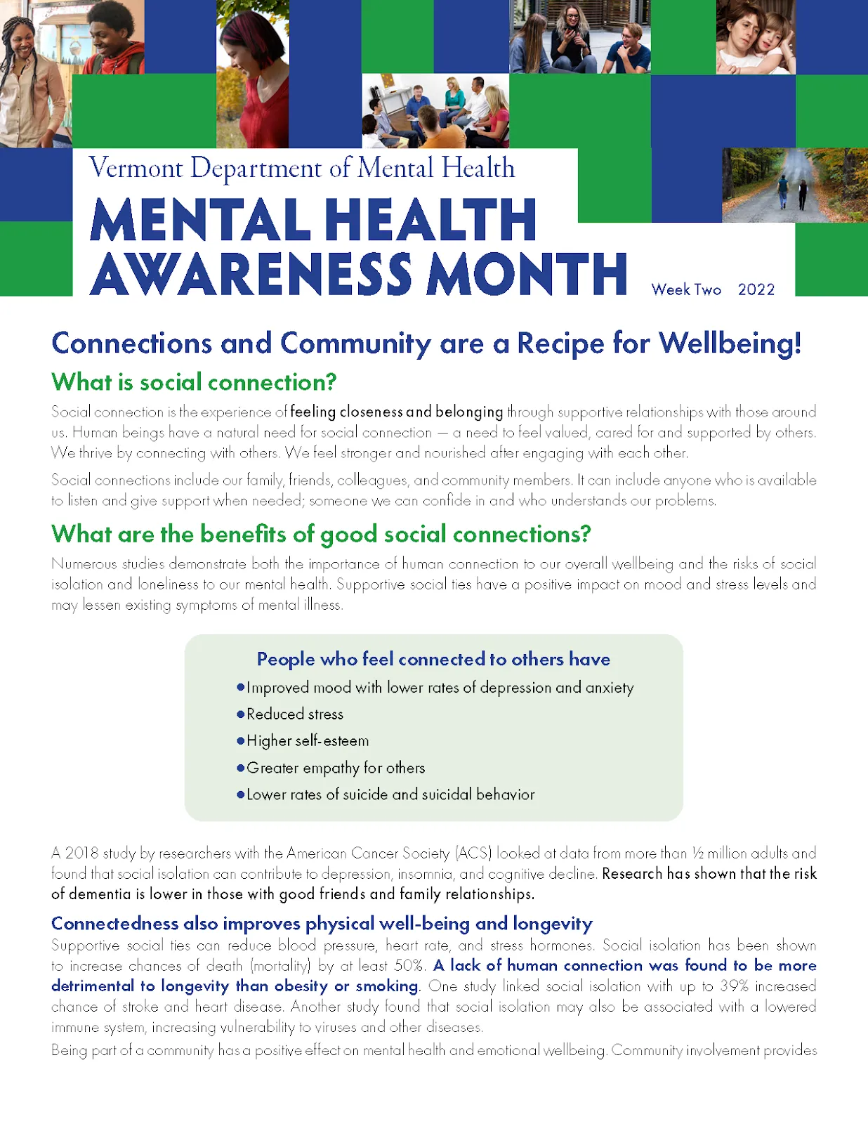 May newsletter idea: Mental health awareness month