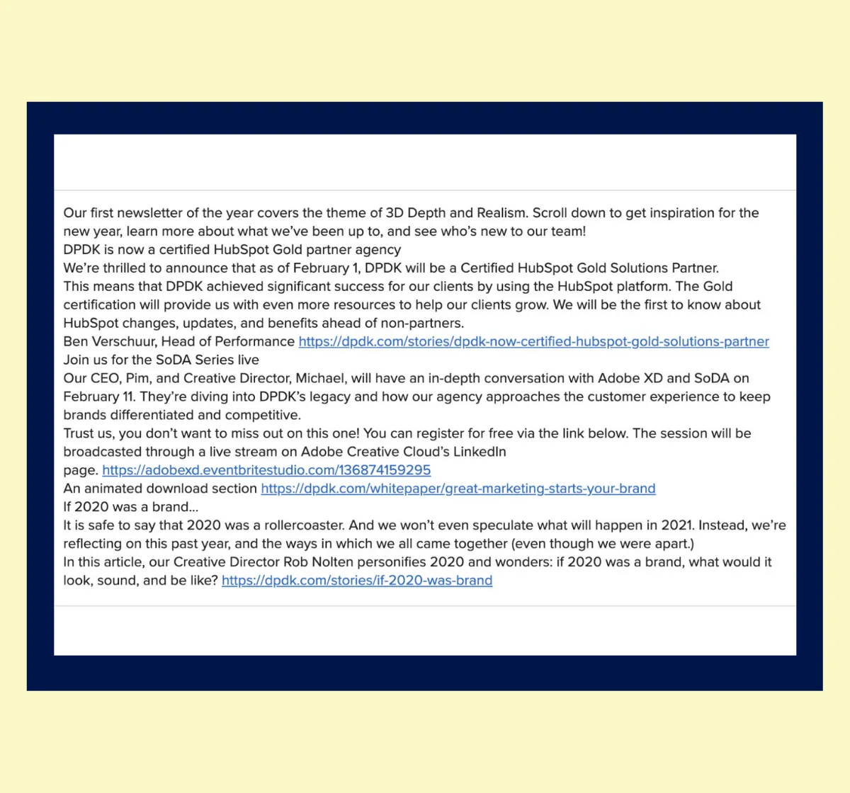 plain text email