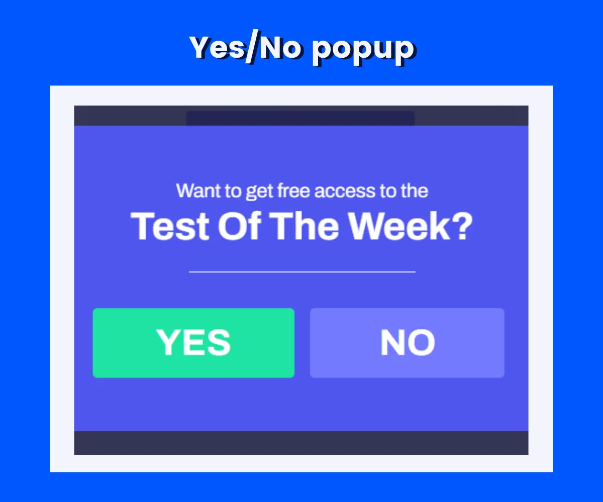 yes/no popup