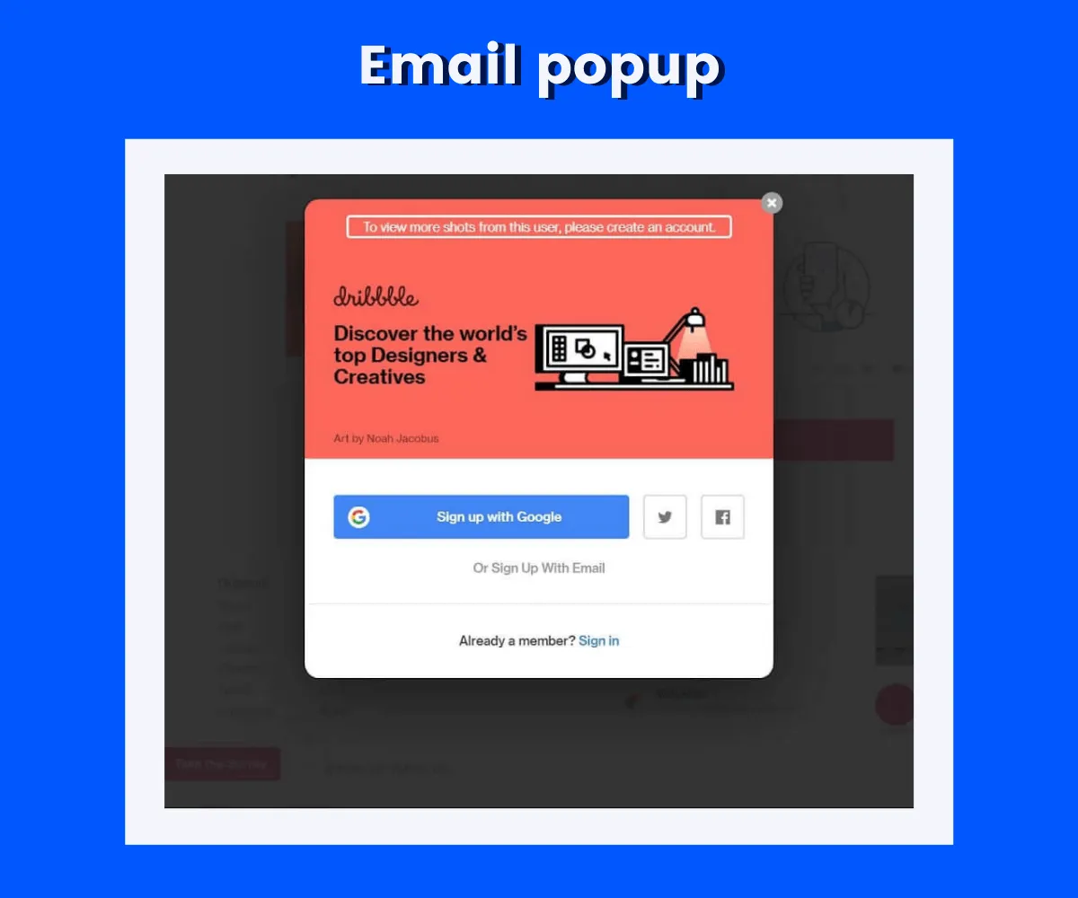 email popup