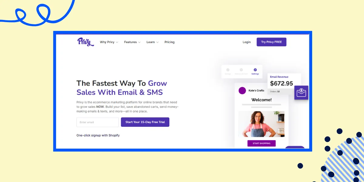 Wix's app integrations: Privy