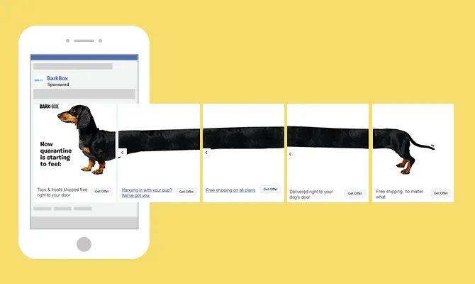 An example of a carousel ad on Facebook