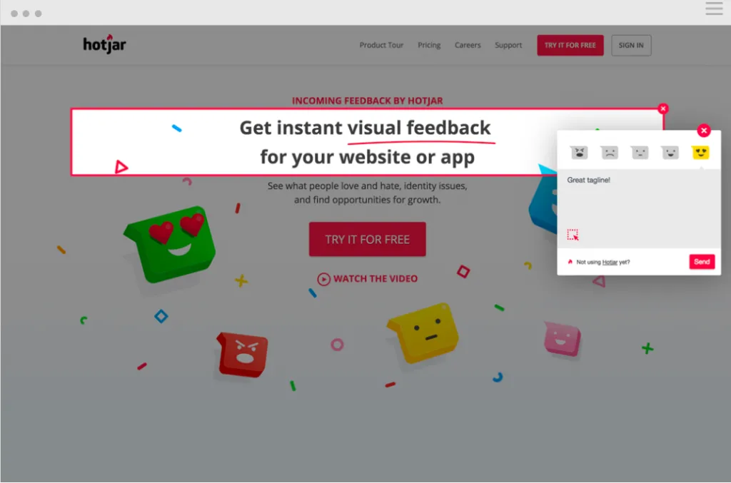 hotjar use screenshot