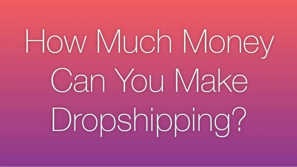 how much money can you make dropshipping
