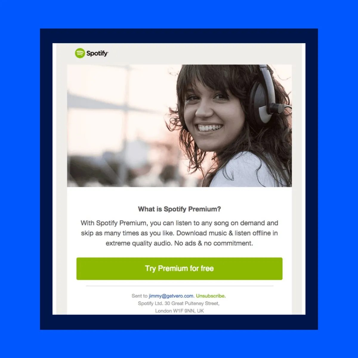 Spotify promotional email