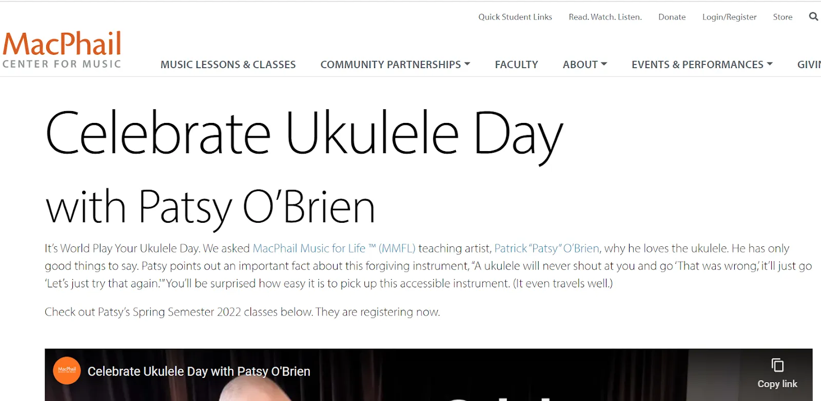 Play Your Ukulele Day: February newsletter idea