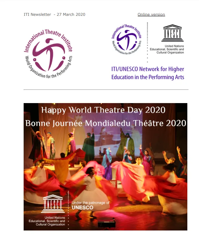 World Theatre Day: March Newsletter Ideas