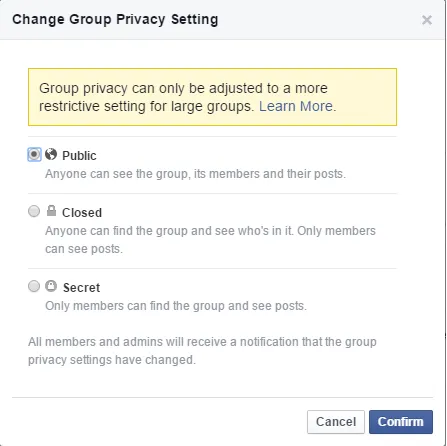 Facebook group edit group settings 2