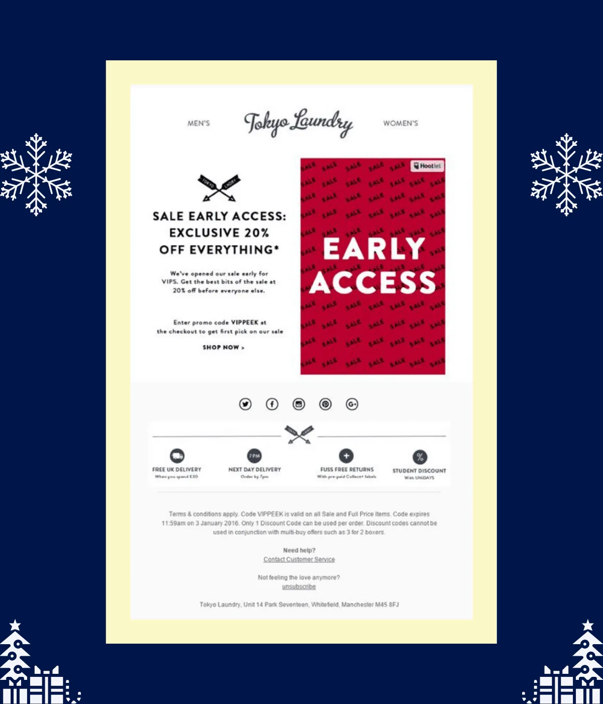 Early bird offer by Tokyo Laundry