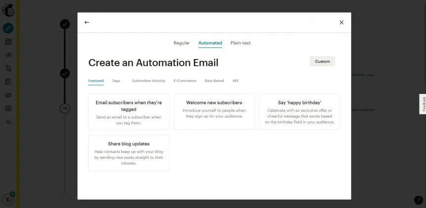 Mailhimp's automation builder