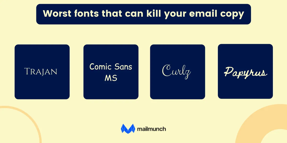 Worst email fonts