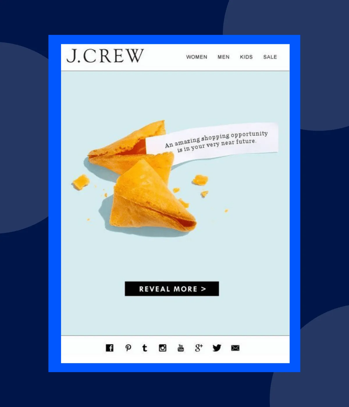 j. crew email banner