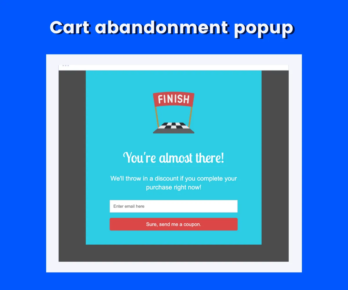 cart abandonment popup