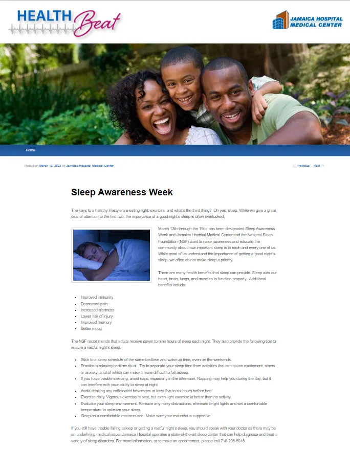 Sleep Awareness Week: March Newsletter Ideas
