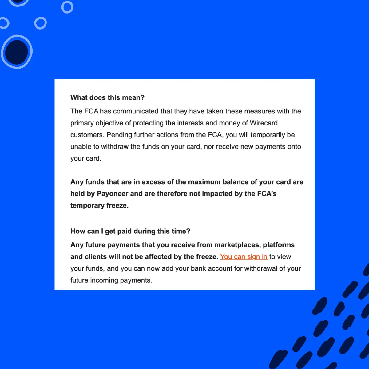 Mind your reputation: Payoneer's example