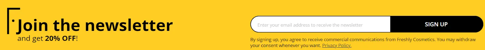 Newsletter signup email exampe: The footer