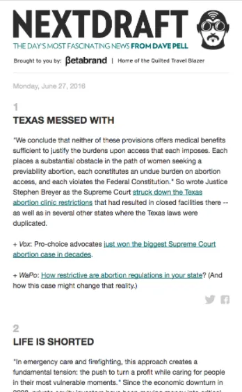 nextdraft email screenshot