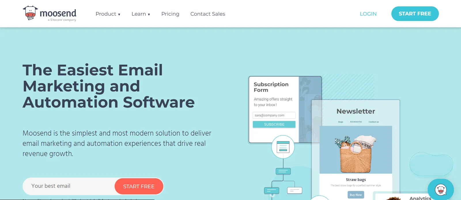 Best email newsletter software: Moosend